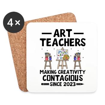 Art Teacher School Teacher Funny Art Teachers Scho - Coasters (set of 4) - white - Front
