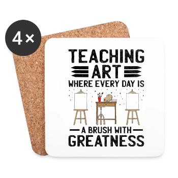 Art Teacher School Teacher Funny Art Teachers Scho - Coasters (set of 4) - white - Front