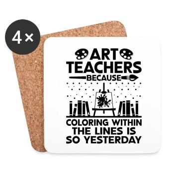 Art Teacher School Teacher Funny Art Teachers Scho - Coasters (set of 4) - white - Front