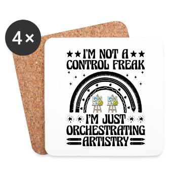 Art Teacher School Teacher Funny Art Teachers Scho - Coasters (set of 4) - white - Front