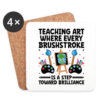 Art Teacher School Teacher Funny Art Teachers Scho - Coasters (set of 4) - white - Front