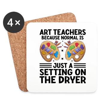 Art Teacher School Teacher Funny Art Teachers Scho - Coasters (set of 4) - white - Front