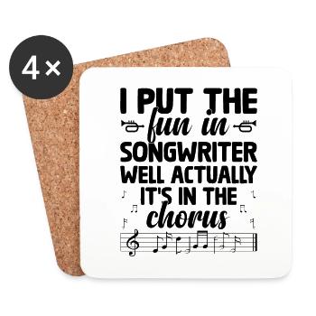 Musician Songwriter Singer Musician Music Music Pr - Coasters (set of 4) - white - Front