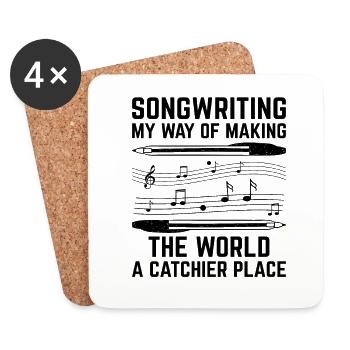 Musician Songwriter Singer Musician Music Music Pr - Coasters (set of 4) - white - Front