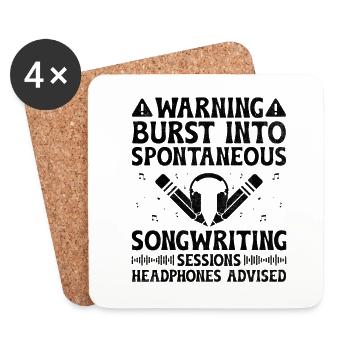 Musician Songwriter Singer Musician Music Music Pr - Coasters (set of 4) - white - Front