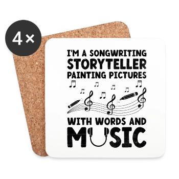 Musician Songwriter Singer Musician Music Music Pr - Coasters (set of 4) - white - Front