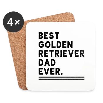 Best Golden Retriever Dad Ever Golden Retrievers G - Coasters (set of 4) - white - Front