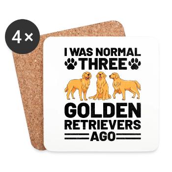 I Was Normal Three Golden Retrievers Ago GR Retrie - Coasters (set of 4) - white - Front