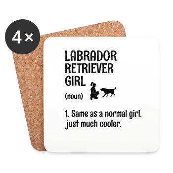 Labrador Retriever Girl Same As A Normal Girl Lab - Dessous de verre (lot de 4) - blanc - Devant