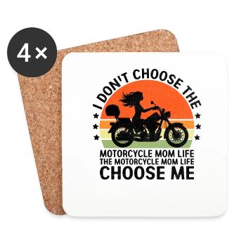 Ich wähle nicht das Motorrad Mom Life Motorrad - Untersetzer (4er-Set) - Weiß - Vorne