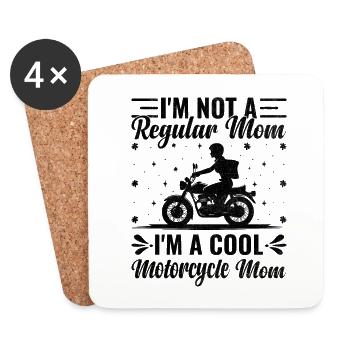 Je ne suis pas une maman ordinaire Je suis une maman de moto cool - Dessous de verre (lot de 4) - blanc - Devant
