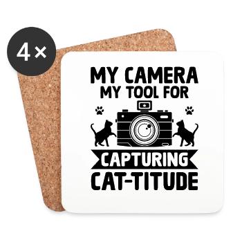 Cat Photographers Cat Lovers Photograpy Cats Photo - Coasters (set of 4) - white - Front