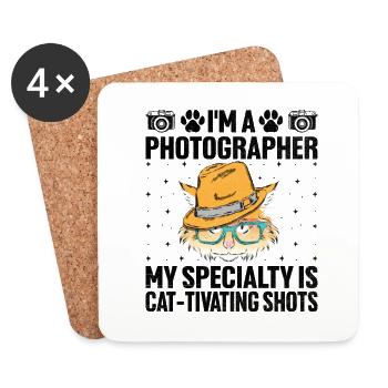 Cat Photographers Cat Lovers Photograpy Cats Photo - Coasters (set of 4) - white - Front