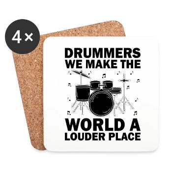 Drummers We Make The World A Louder Place Drummer - Coasters (set of 4) - white - Front