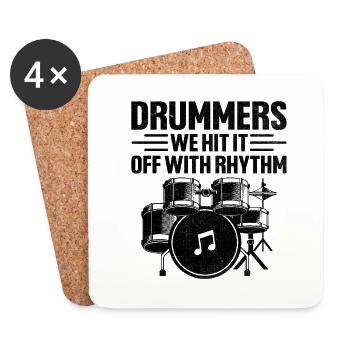 Drummers We Hit It Off With Rhythm Drumming Drum D - Coasters (set of 4) - white - Front
