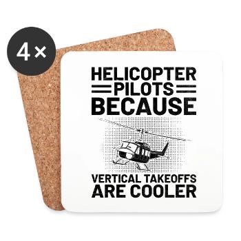 Helicopter Pilots Because Vertical Takeoffs Are Co - Coasters (set of 4) - white - Front