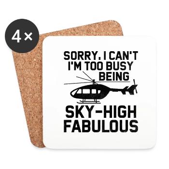 Désolé je ne peux pas, je suis trop occupé à être Sky High Fabulous - Dessous de verre (lot de 4) - blanc - Devant