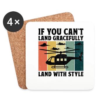 Wenn Sie nicht anmutig landen können, landen Sie mit Style Helic - Untersetzer (4er-Set) - Weiß - Vorne