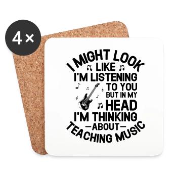 But In My Head I'm Thinking About Teaching Music M - Coasters (set of 4) - white - Front