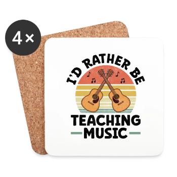 Je préférerais enseigner la classe de professeur de musique Musicia - Dessous de verre (lot de 4) - blanc - Devant