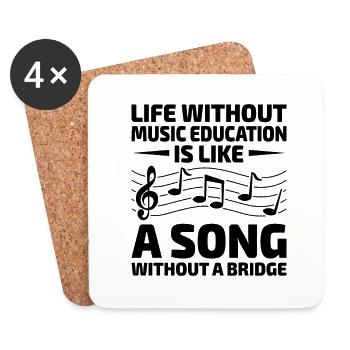 Life Without Music Education Is Like A Song Withou - Coasters (set of 4) - white - Front