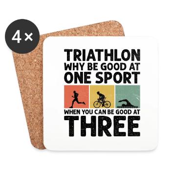 Triathlon Why Be Good at One Sport When You Can Be - Coasters (set of 4) - white - Front