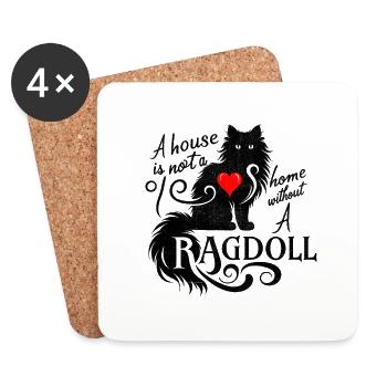 Une maison n’est pas une maison sans un amant de Ragdoll Ragd - Dessous de verre (lot de 4) - blanc - Devant