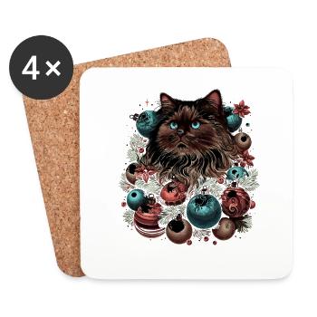 Ragdoll Weihnachtsball Katze Liebhaber Ragdolls Katzen - Untersetzer (4er-Set) - Weiß - Vorne