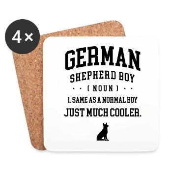 Berger allemand Garçon Identique À Un Garçon Normal Juste Beaucoup - Dessous de verre (lot de 4) - blanc - Devant