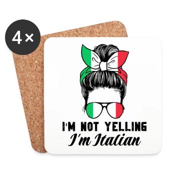 Italian Italian Gift Idea Humor - Coasters (set of 4) - white - Front