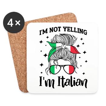 Italian Italian Gift Idea Humor - Coasters (set of 4) - white - Front