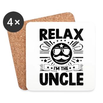 Relax Je suis l’oncle Famille Oncles Nièce Neveu - Dessous de verre (lot de 4) - blanc - Devant