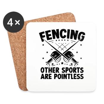 Fencing Other Sports Are Pointless Fencer Athlete - Coasters (set of 4) - white - Front