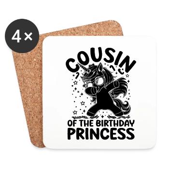 Cousin De La Princesse D’anniversaire Doublage Licorne - Dessous de verre (lot de 4) - blanc - Devant