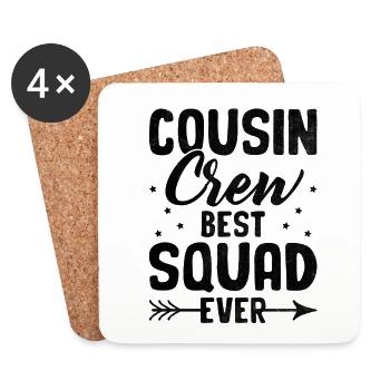 Cousin Crew Meilleure équipe de tous les temps Réunion de famille Cousins - Dessous de verre (lot de 4) - blanc - Devant