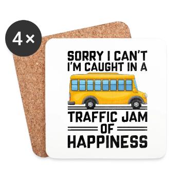 Sorry I Can't I'm Caught In A Traffic Jam Of - Coasters (set of 4) - white - Front