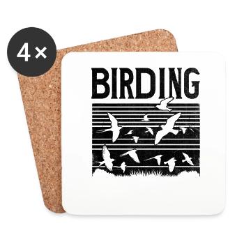 Birding Bird Watcher Birdwatching Birder Birds - Coasters (set of 4) - white - Front