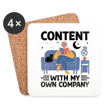 Content With My Own Company Sayings For Introverts - Coasters (set of 4) - white - Front