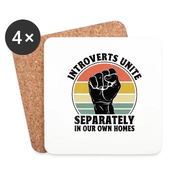 Les introvertis s’unissent séparément dans nos propres maisons pour - Dessous de verre (lot de 4) - blanc - Devant