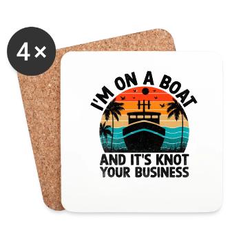 Je suis sur un bateau et c’est Knot Your Business Paddle - Dessous de verre (lot de 4) - blanc - Devant