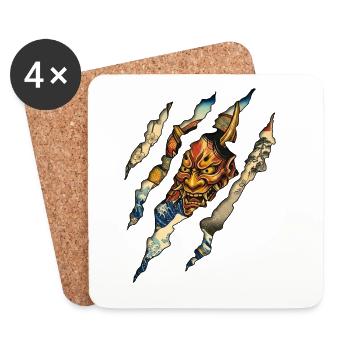 Samurai Claw - Untersetzer (4er-Set) - Weiß - Vorne