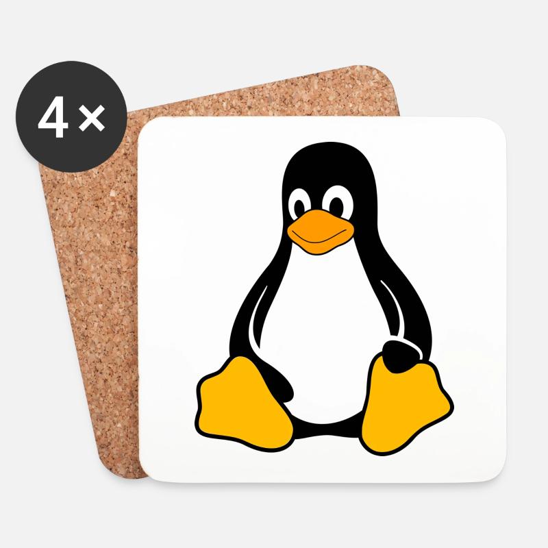 Pinguin - Untersetzer (4er-Set) - Weiß