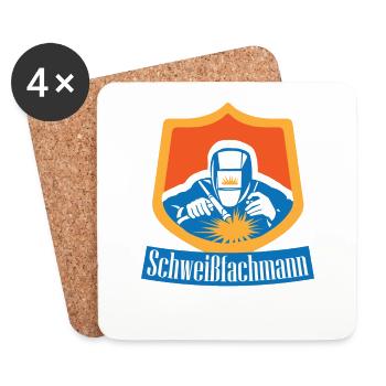 Spécialiste en soudage - Soudeur professionnel - Dessous de verre (lot de 4) - blanc - Devant
