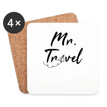 M. Travel Travel Design comme une tasse, un cadeau, etc. - Dessous de verre (lot de 4) - blanc - Devant