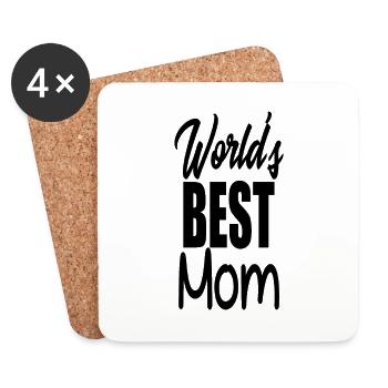 Worlds Best Mom - Untersetzer (4er-Set) - Weiß - Vorne