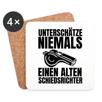 Schiedsrichter Opa Geschenk Großpapa Schiri Spruch - Untersetzer (4er-Set) - Weiß - Vorne