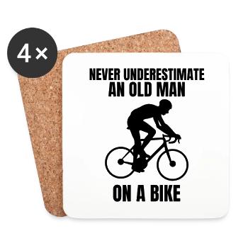 Bicycle Father Cycling Grandpa Cycling Dad Bicycle Tour - Coasters (set of 4) - white - Front