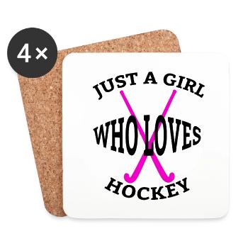 Hockey féminin hockey sur glace filles hockey sur glace - Dessous de verre (lot de 4) - blanc - Devant