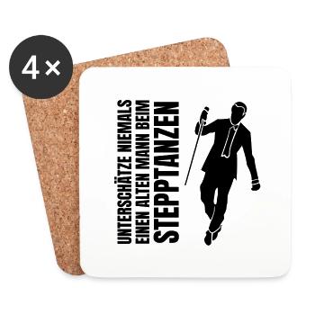 Dad Geschenk Stepptänzer Vater Stepptanz Papa Tanz - Untersetzer (4er-Set) - Weiß - Vorne