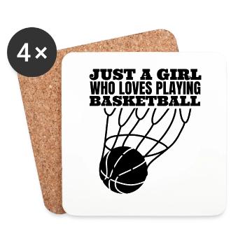 Basketball Woman Basketball Lover Basketballplayer - Coasters (set of 4) - white - Front